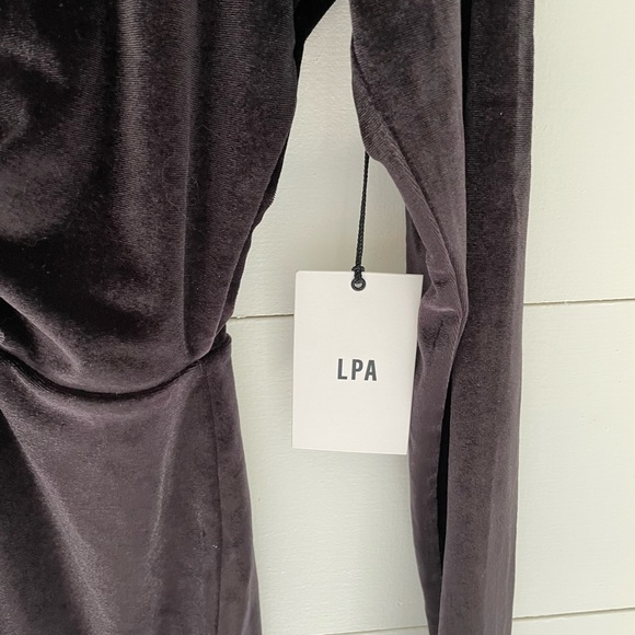 LPA Dress 18 Long Sleeve Low Neck Velvet Cocktail Dress - Picture 7 of 9